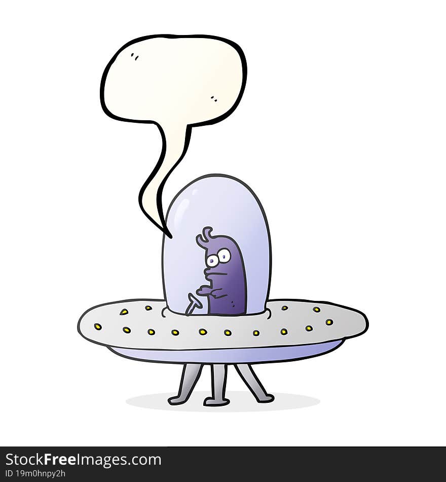 speech bubble cartoon flying saucer