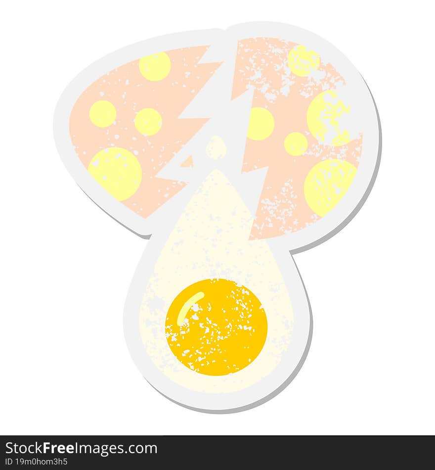 cracked egg with yolk grunge sticker