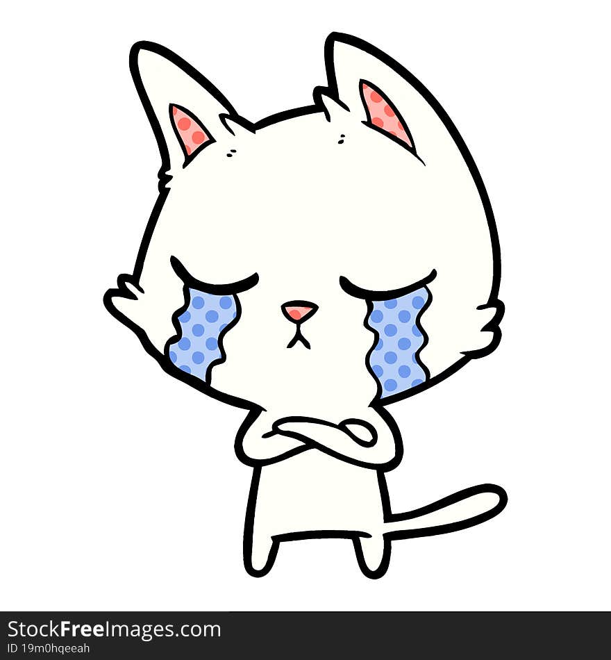 crying cartoon cat. crying cartoon cat