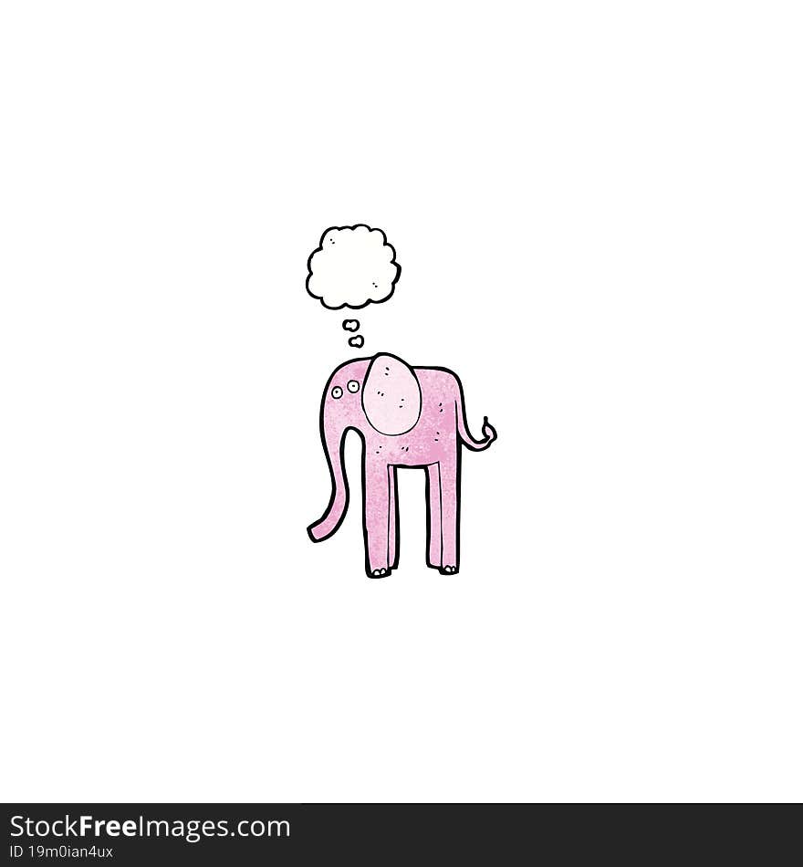 cartoon elephant with thougth bubble