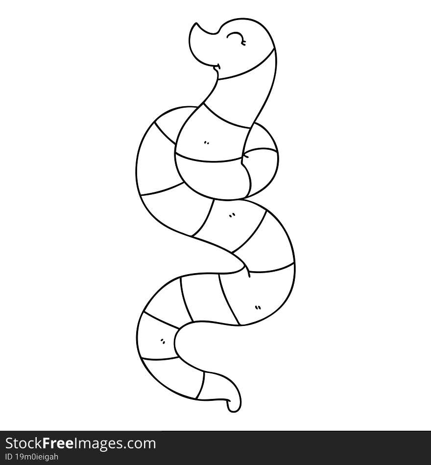 line drawing quirky cartoon worm. line drawing quirky cartoon worm