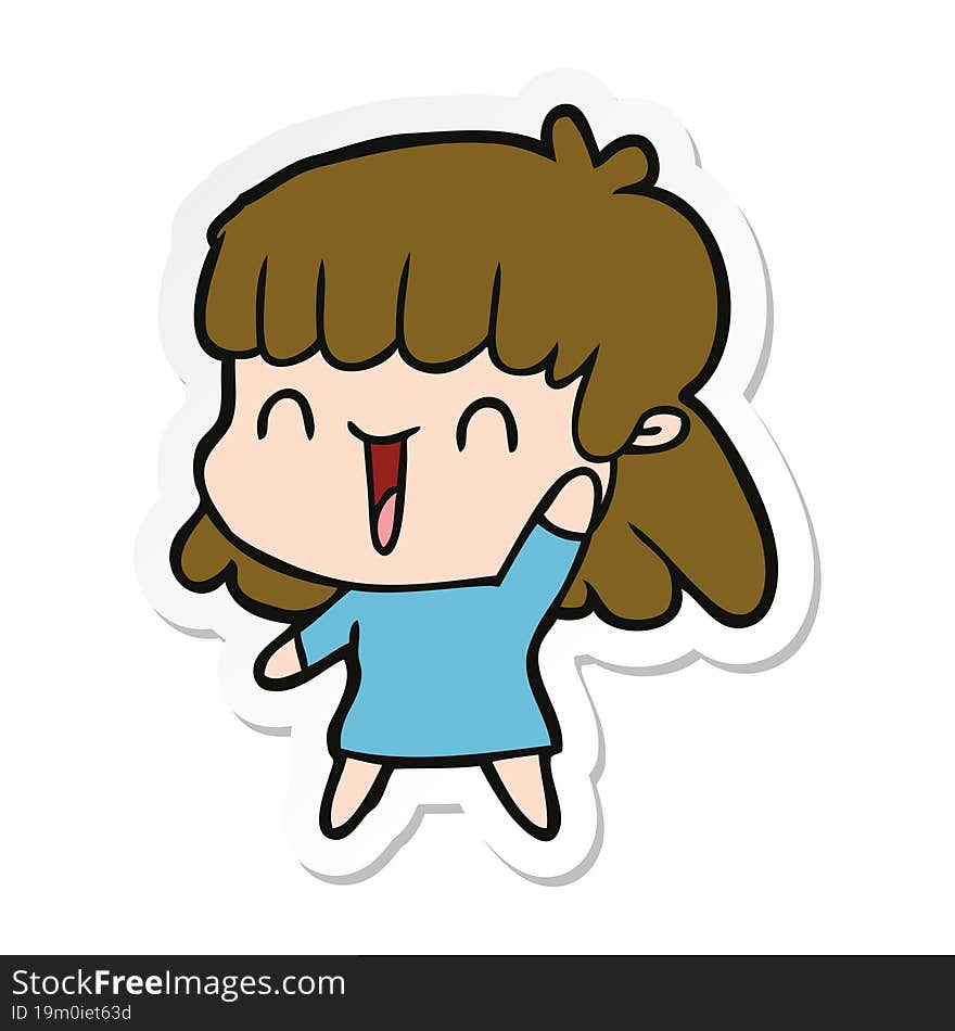 sticker of a cartoon woman