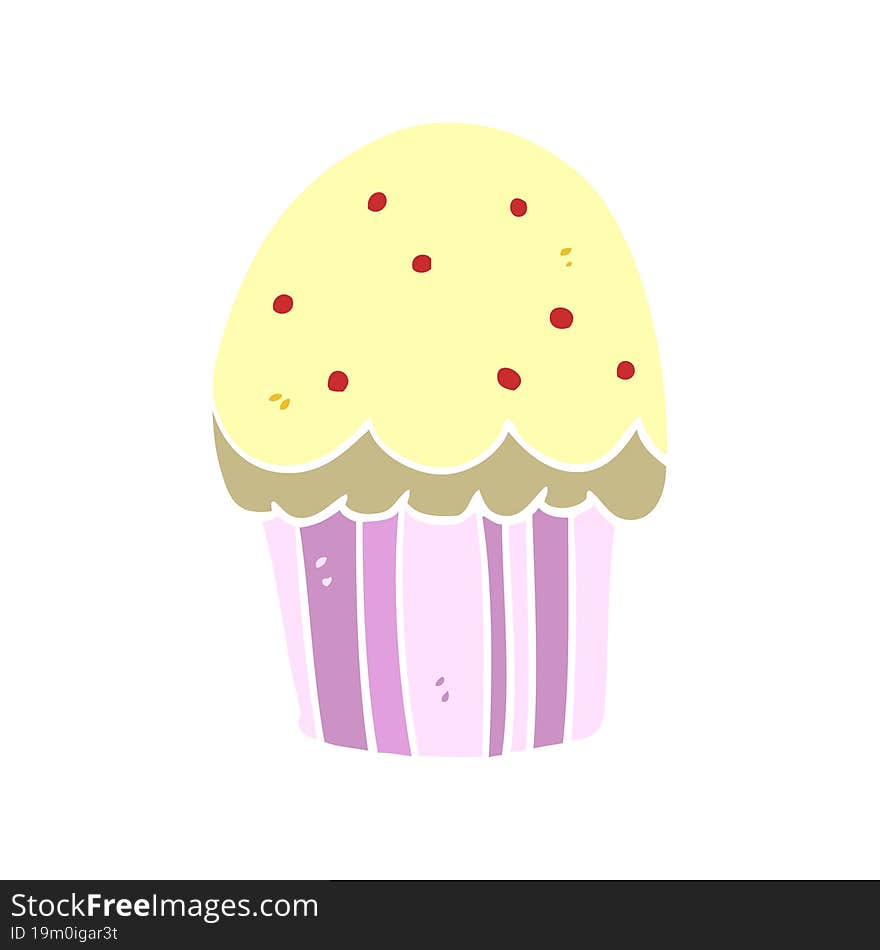 flat color style cartoon cupcake