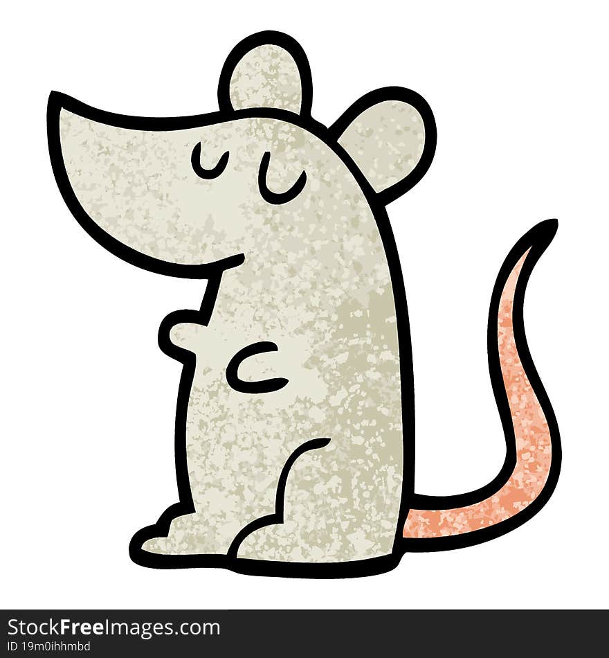 grunge textured illustration cartoon mouse