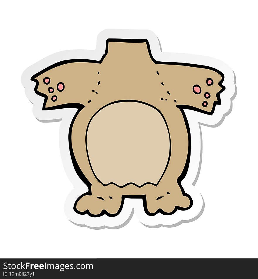 Sticker Of A Cartoon Teddy Bear Body