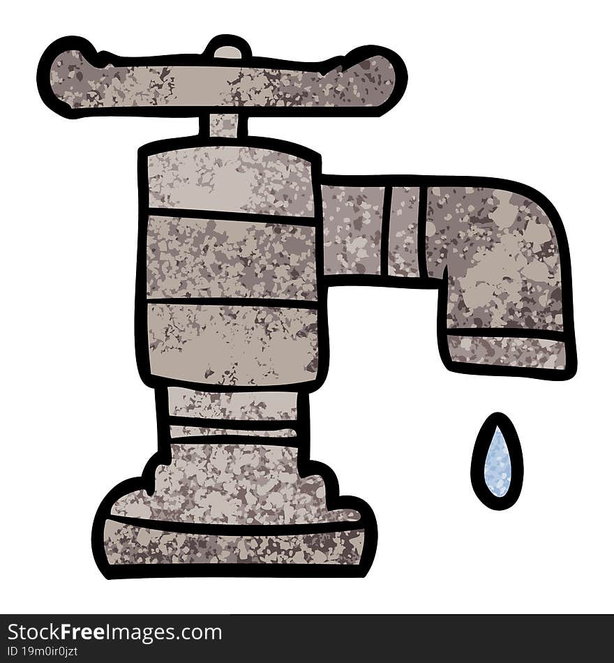 cartoon dripping faucet. cartoon dripping faucet