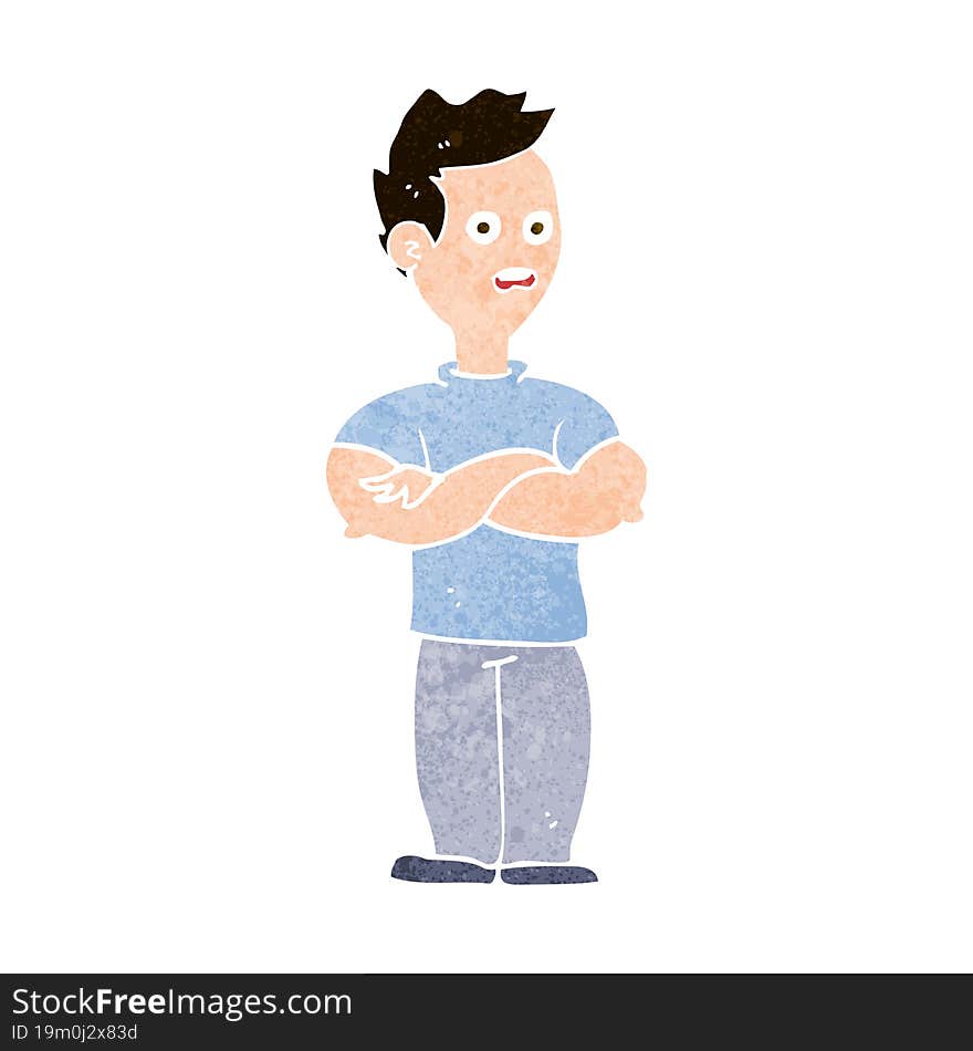 Cartoon Man With Crossed Arms