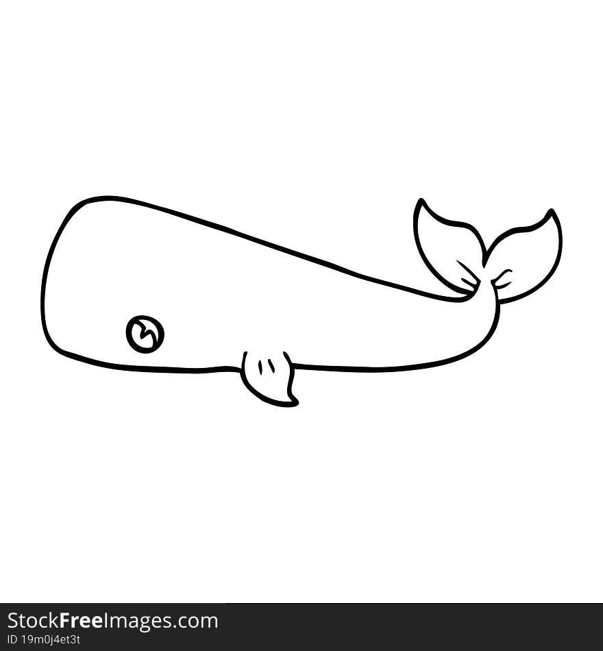 Line Drawing Cartoon Whale