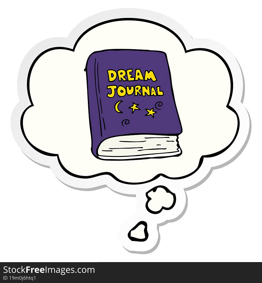 Cartoon Dream Journal And Thought Bubble As A Printed Sticker