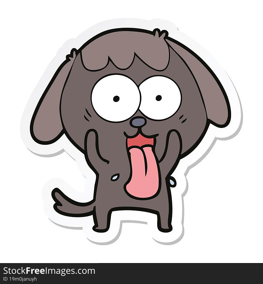 sticker of a cute cartoon dog