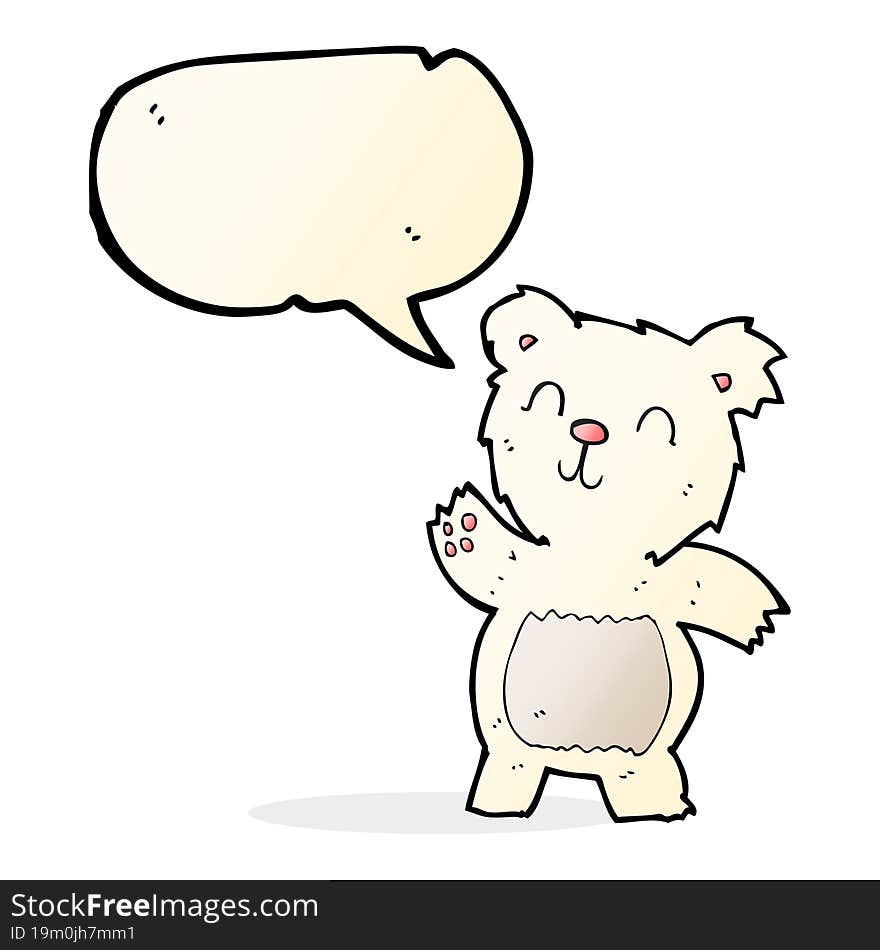 cartoon polar bear with speech bubble