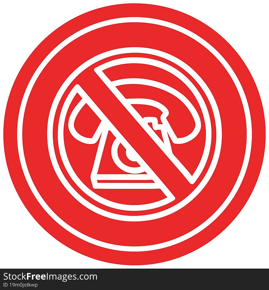 no cold calling circular icon