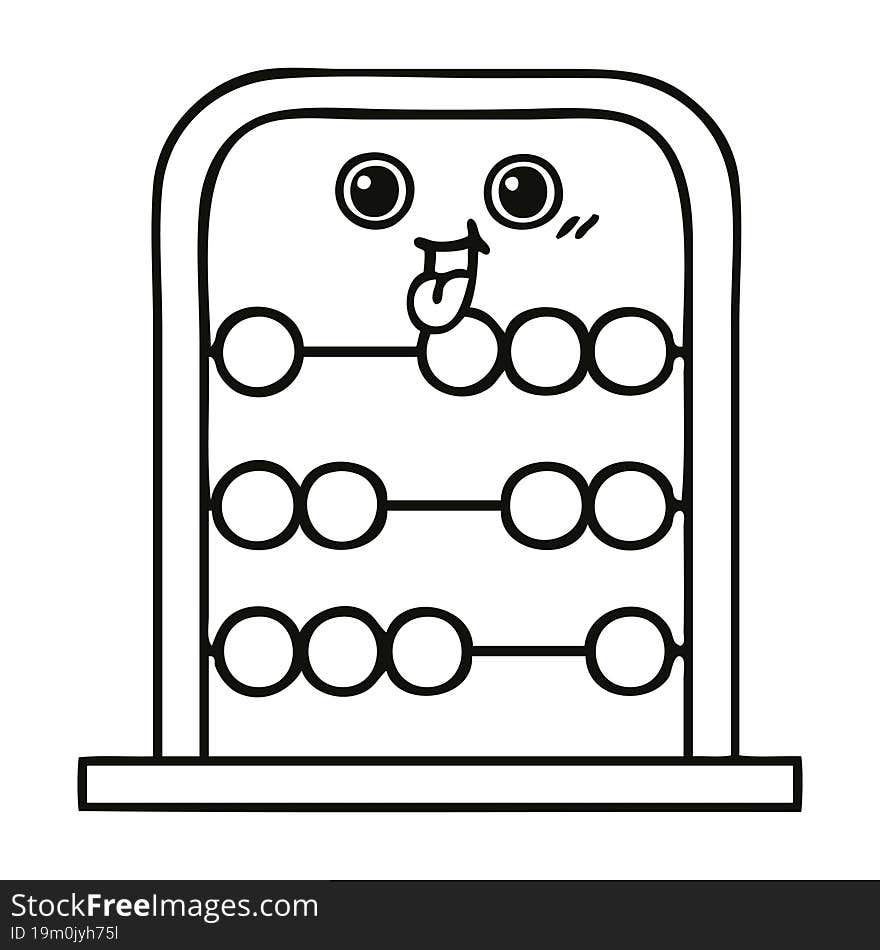 line drawing cartoon of a abacus. line drawing cartoon of a abacus