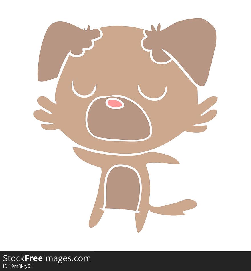 Flat Color Style Cartoon Dog