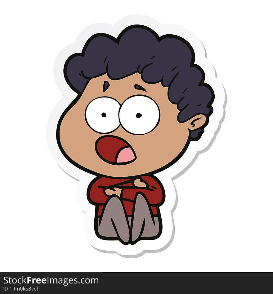 Sticker Of A Cartoon Man Gasping In Surprise