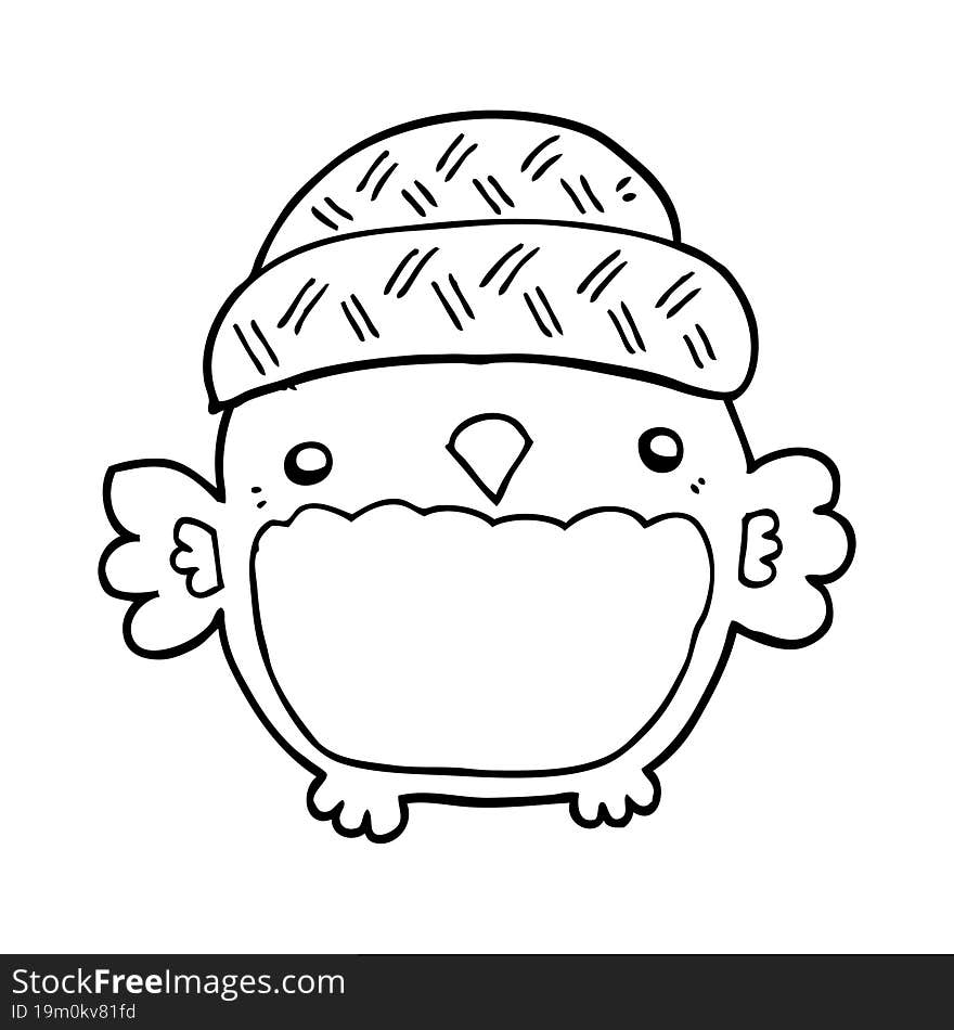 cute cartoon owl in hat