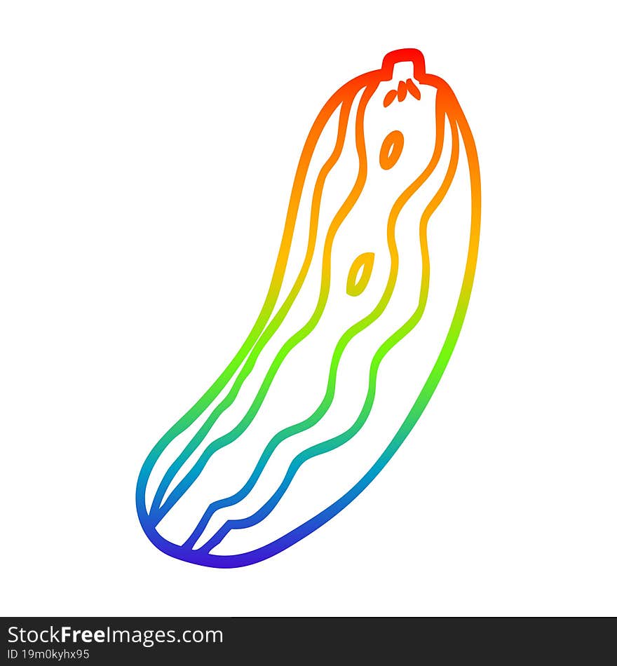 rainbow gradient line drawing cartoon cucumber plant