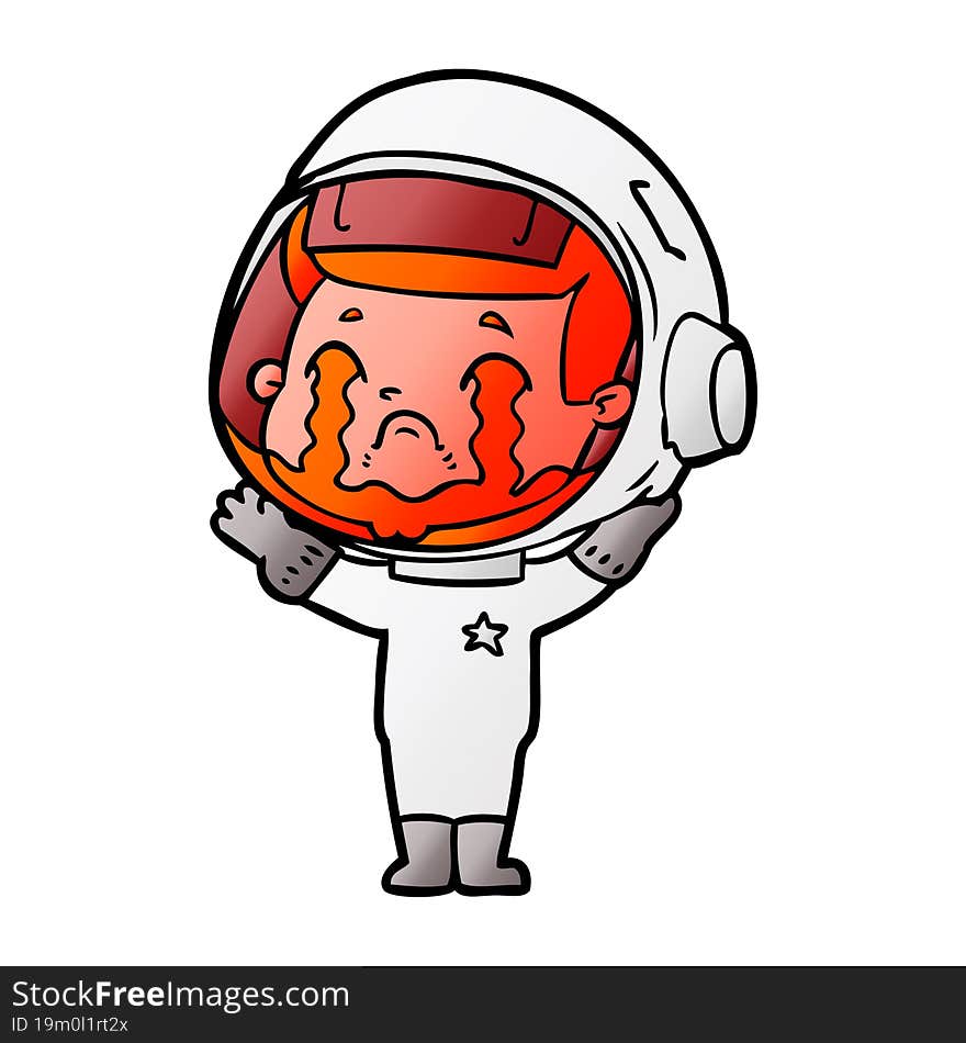 cartoon crying astronaut. cartoon crying astronaut