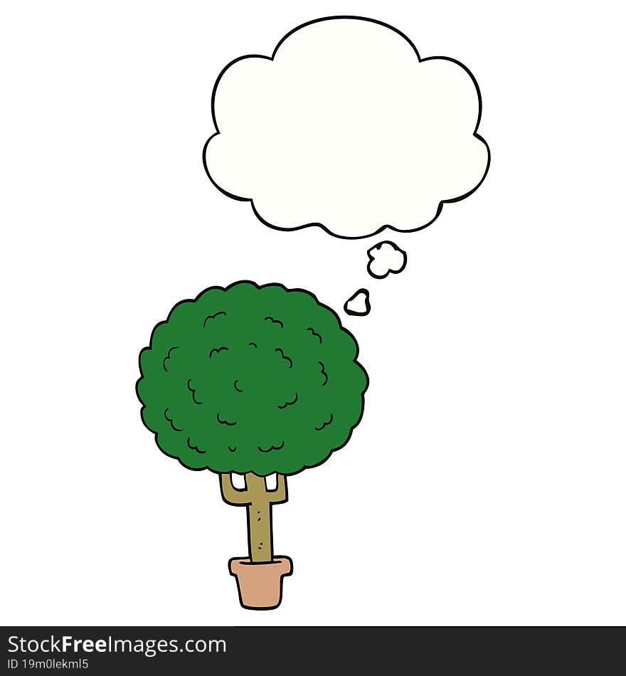 Cartoon Tree And Thought Bubble