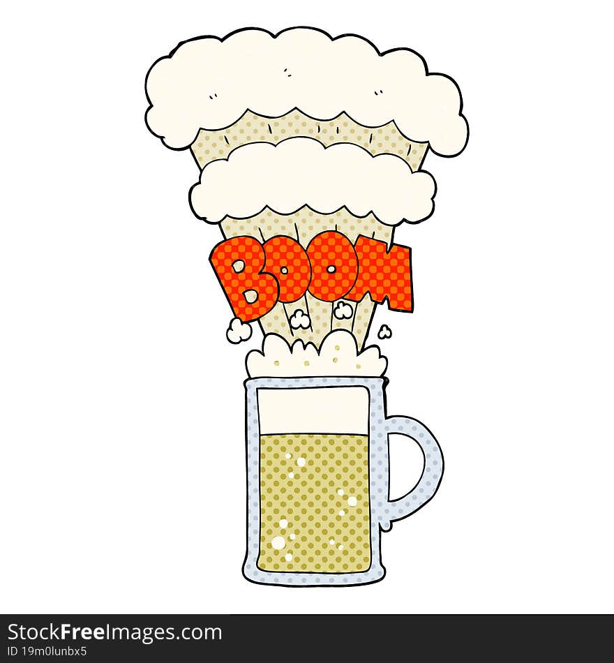 Cartoon Exploding Beer