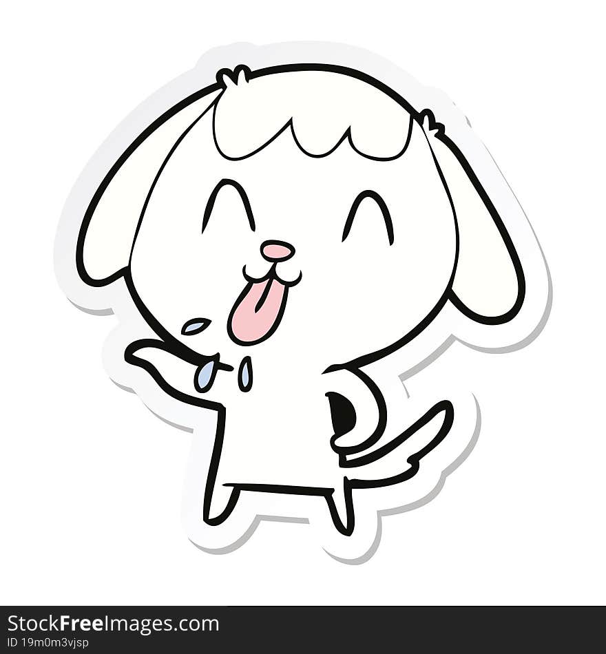 sticker of a cute cartoon dog