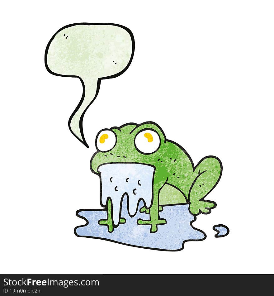 speech bubble textured cartoon gross little frog