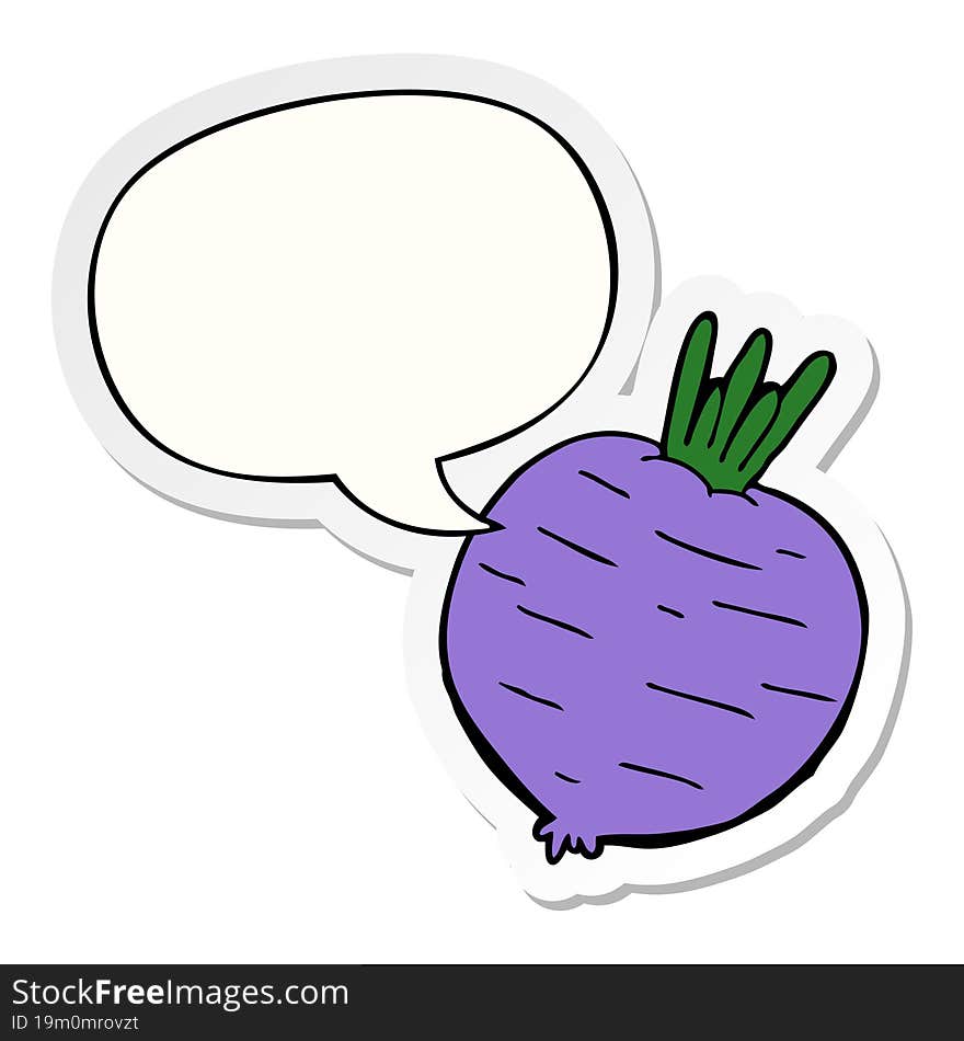 cartoon vegetable and speech bubble sticker