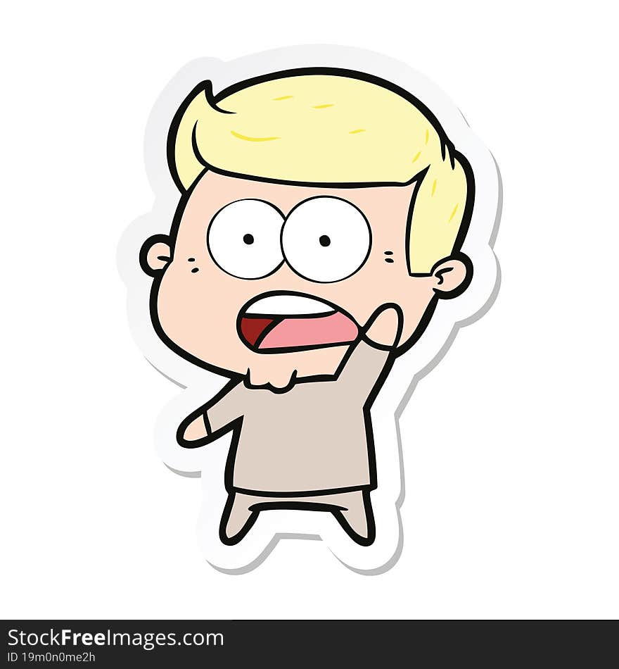 Sticker Of A Cartoon Shocked Man