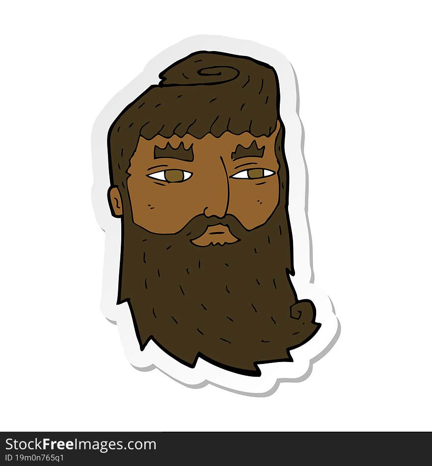 sticker of a cartoon bearded man