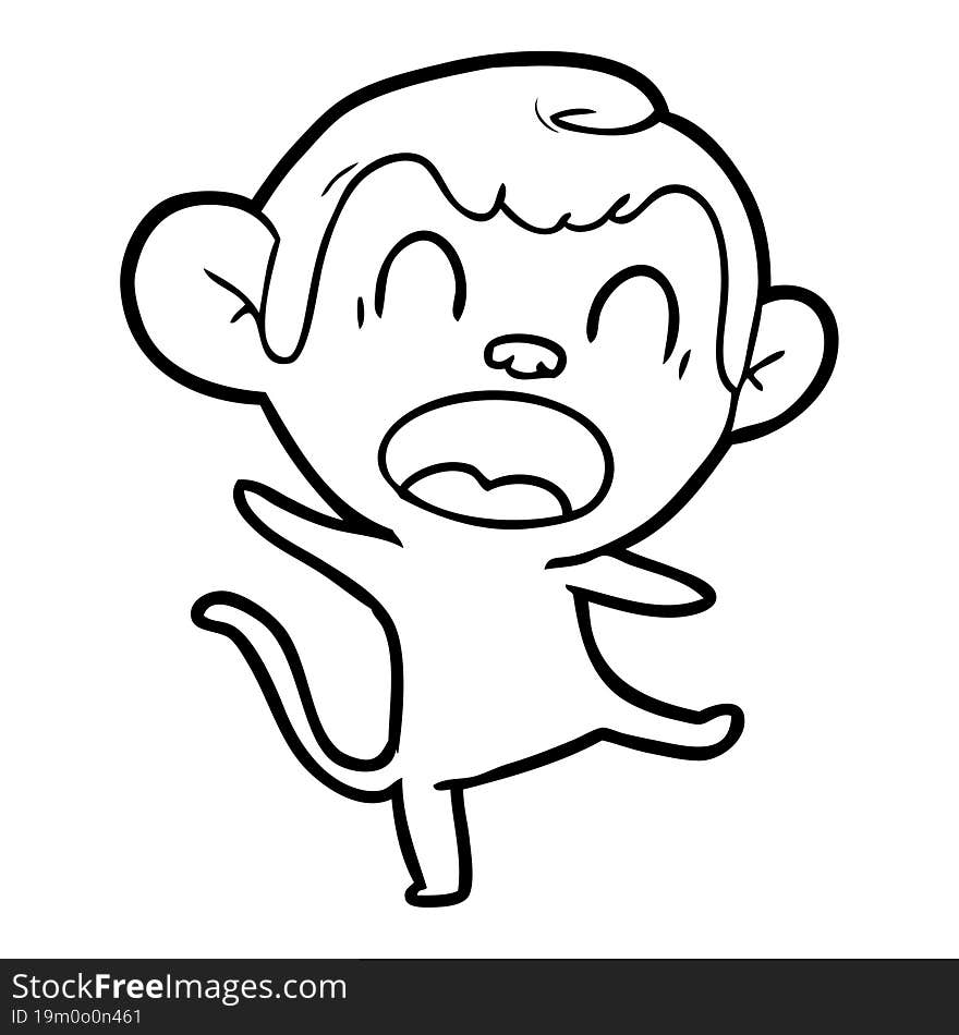 shouting cartoon monkey dancing. shouting cartoon monkey dancing