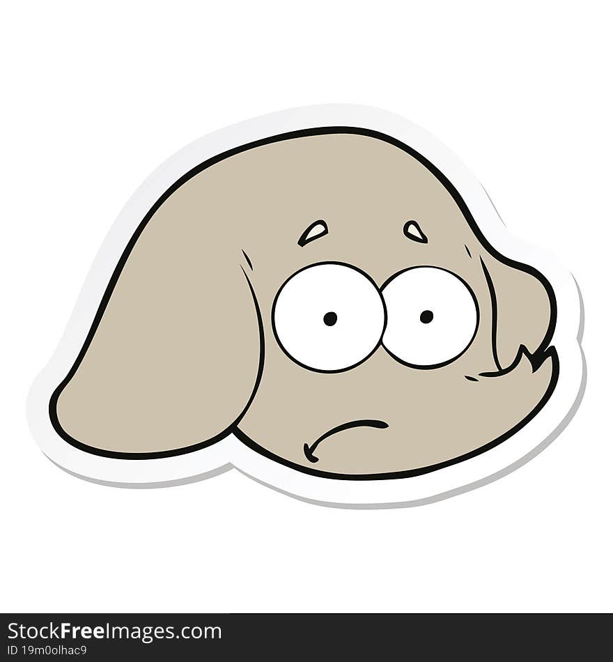 sticker of a cartoon elephant face