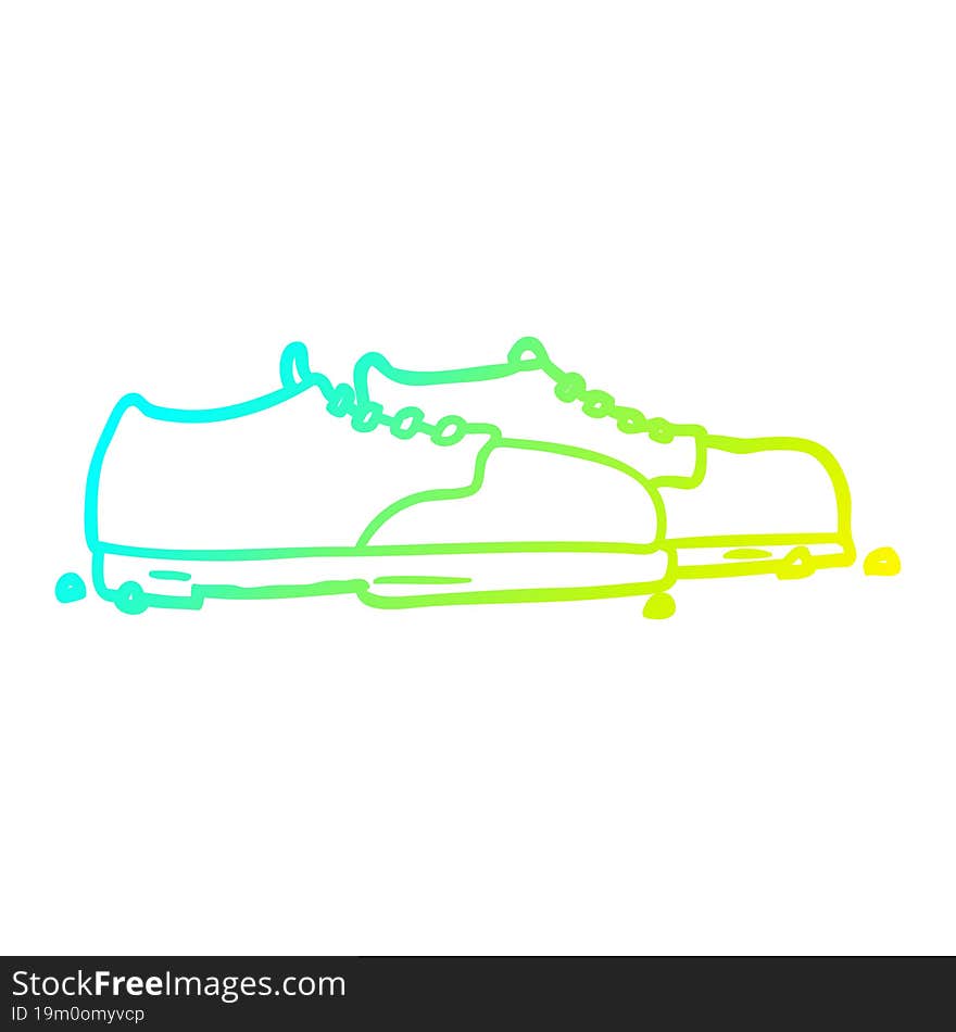 cold gradient line drawing old shoes