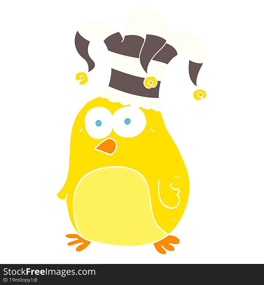 flat color illustration of funny bird. flat color illustration of funny bird