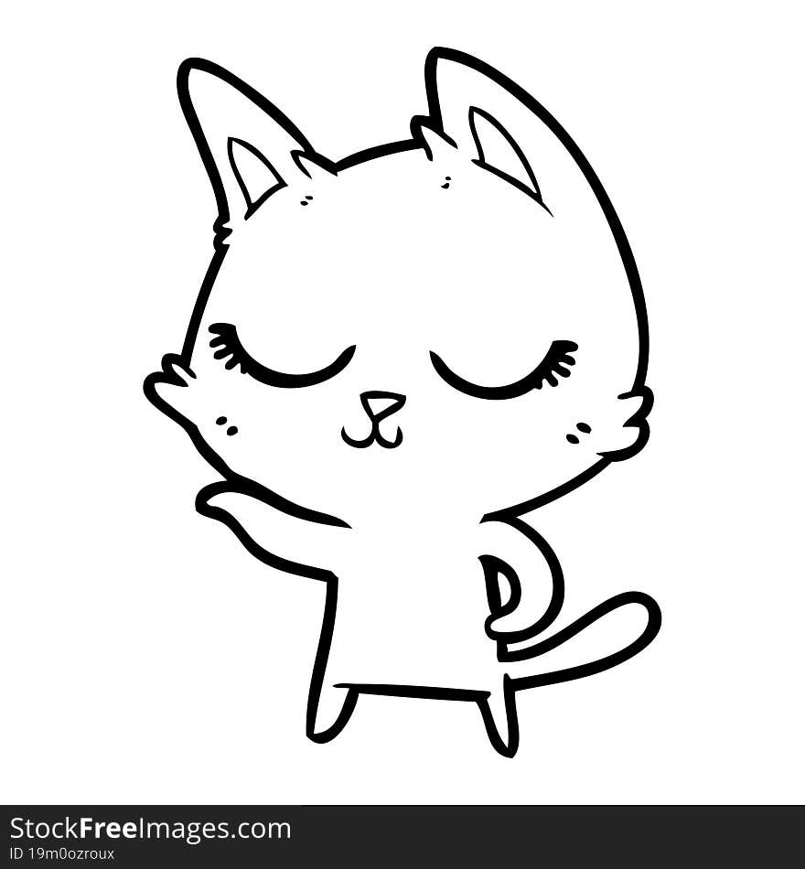 calm cartoon cat. calm cartoon cat