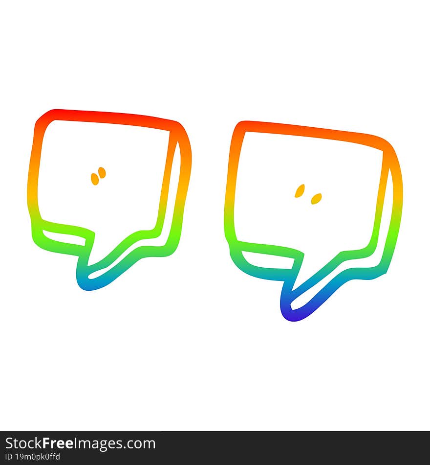 rainbow gradient line drawing cartoon quotation marks