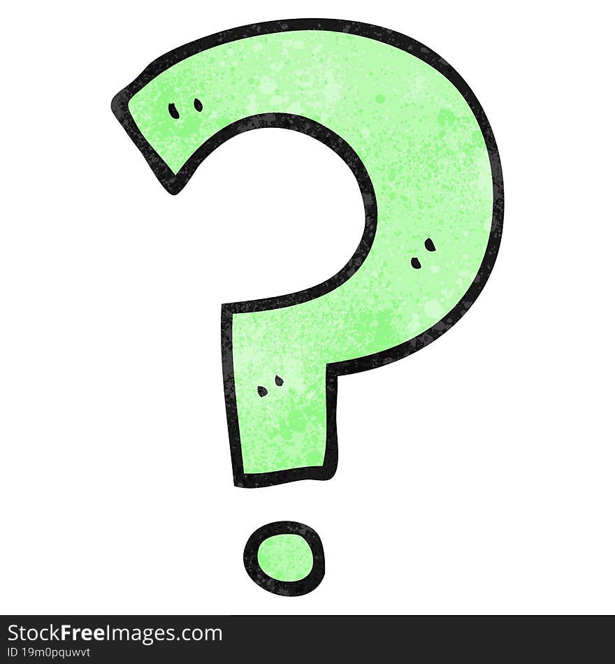 textured cartoon question mark