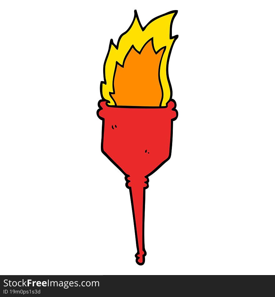 cartoon flaming torch