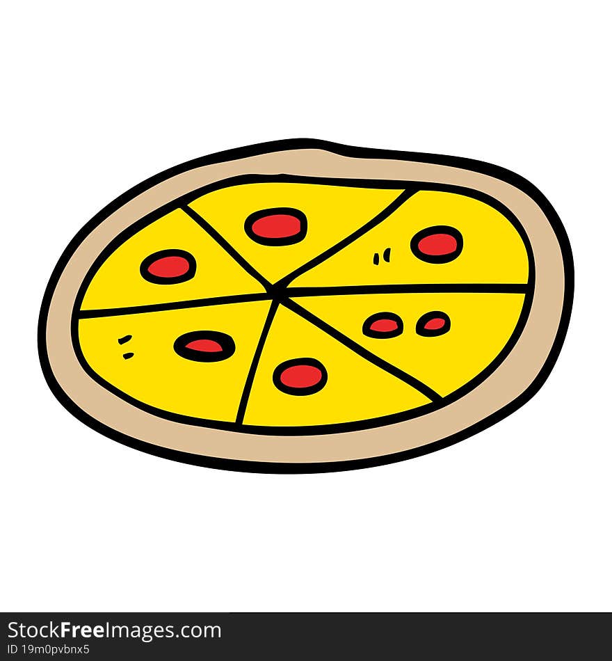 cartoon doodle pizza