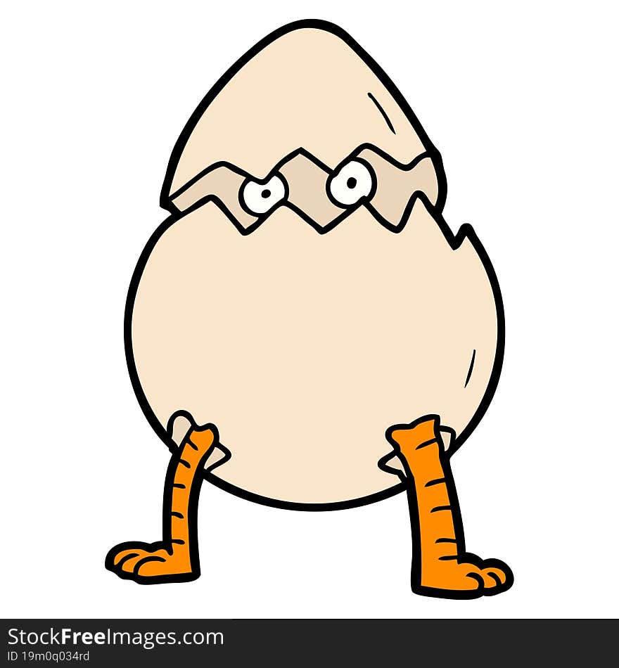 cartoon hatching egg. cartoon hatching egg