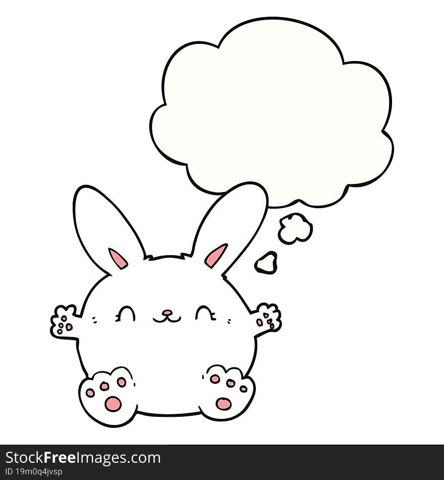 cute cartoon rabbit with thought bubble. cute cartoon rabbit with thought bubble