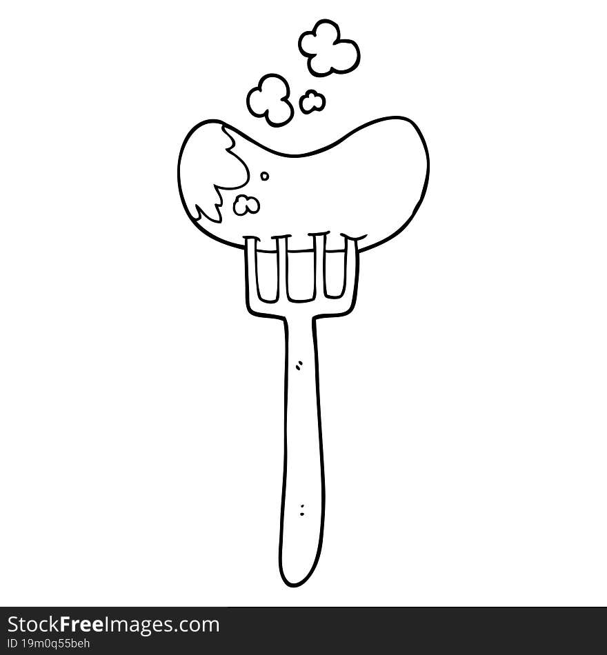 cartoon sausage and fork