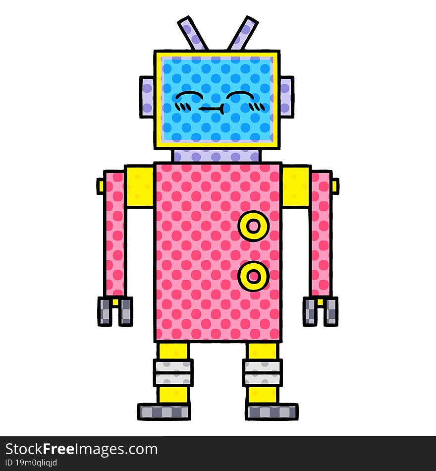 comic book style cartoon of a robot