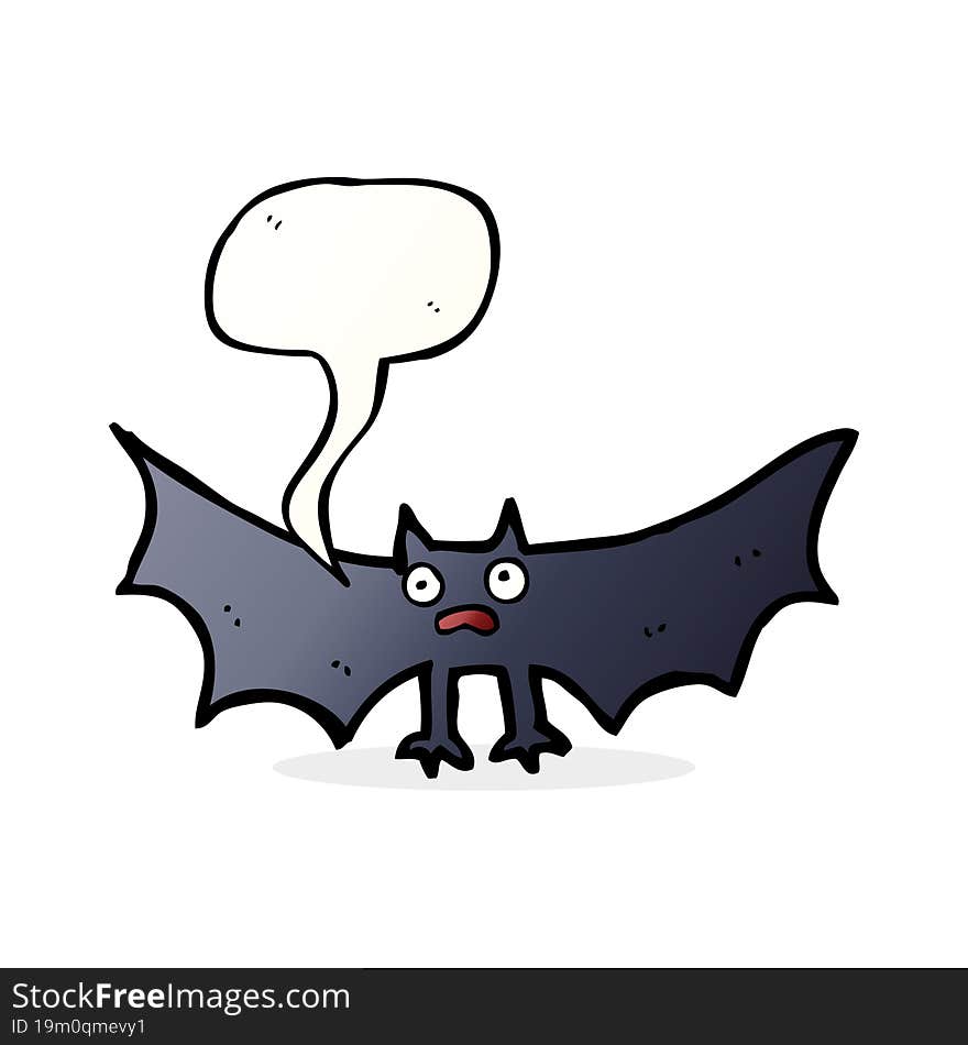 cartoon bat with speech bubble