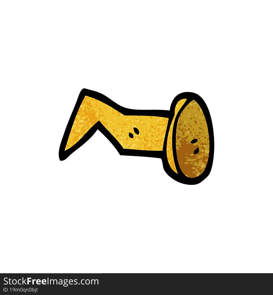 cartoon doodle brass nail