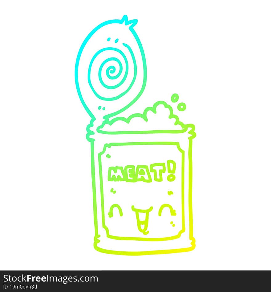 cold gradient line drawing cartoon canned meat