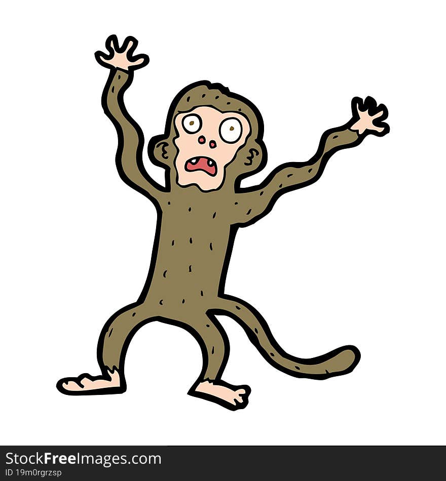 cartoon frightened monkey