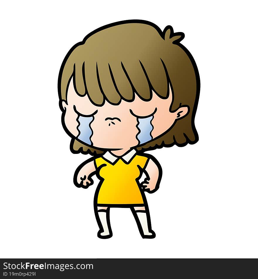 cartoon woman crying. cartoon woman crying