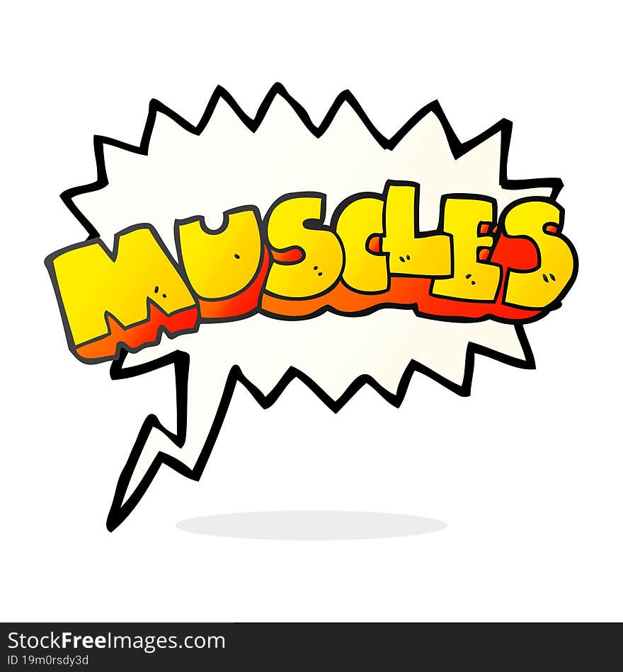 Speech Bubble Cartoon Muscles Symbol