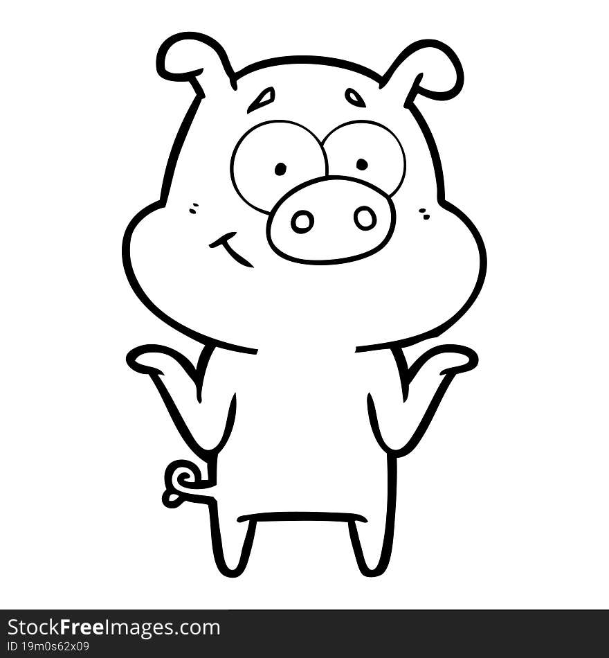 happy cartoon pig. happy cartoon pig