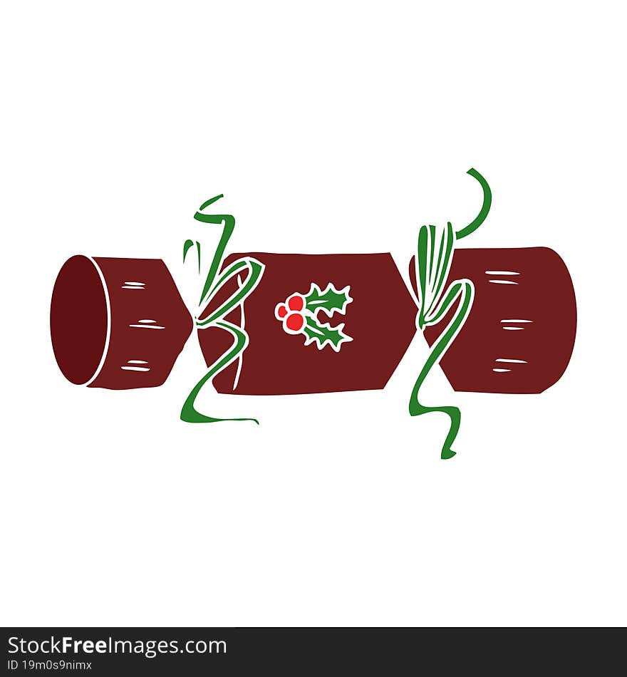 xmas cracker flat color style cartoon